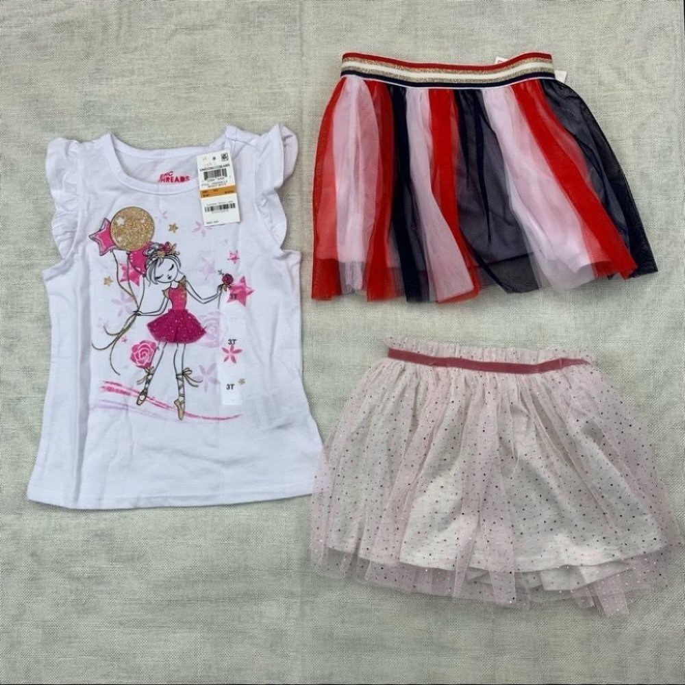 Hello Kitty skirt & epic threads tops Girl 3pc. 3T